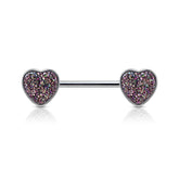 Heart Shape Nipple Ring, Aqua Gem Decorative Heart End Nipple Piercing Barbell Body Jewelry